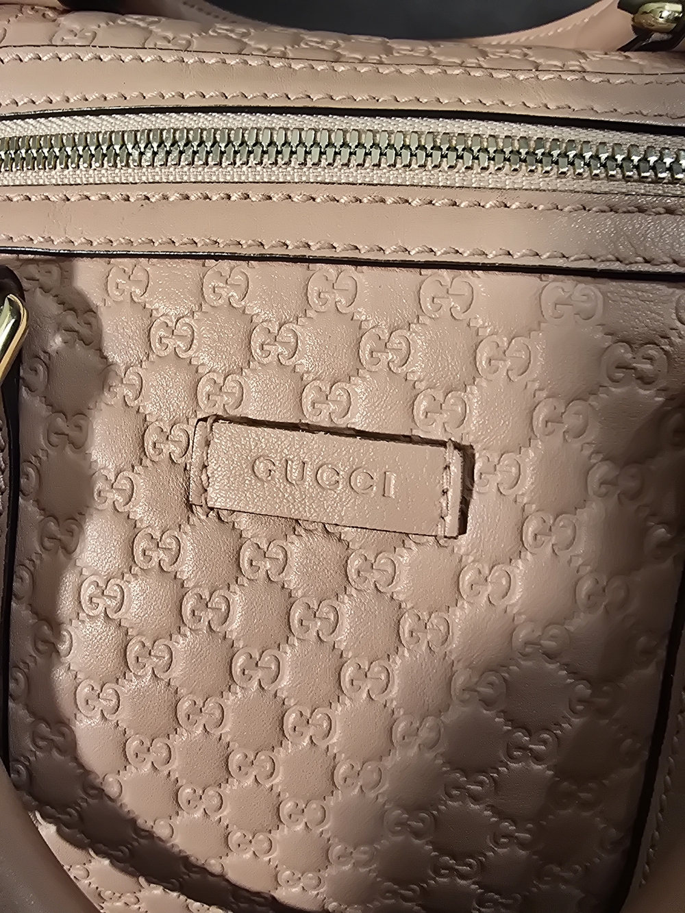 Gucci Guccissima Joy Blush Pink Embossed Leather Boston Bag - Picture 10 of 16